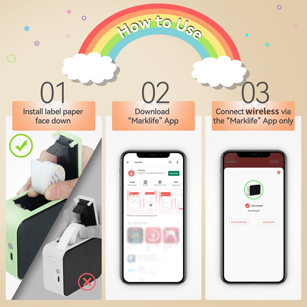 Portable mini label maker, portable wireless printer, thermal label printer. Can print name labels, item labels, and can labels, making it a perfect Valentine's Day gift.