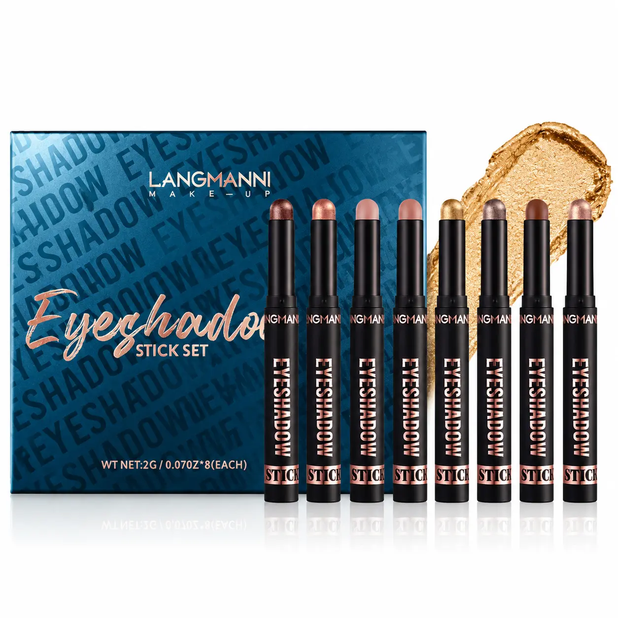 Waterproof Eyeshadow Stick Set, 8-Color High-Pigment Cosmetic Eyeshadow, Long-Lasting with a Natural Matte Finish for Adults music festival makeup supply, Eye Makeup Products, Multicolor, Brightening, Color Lasting Eyeshadow