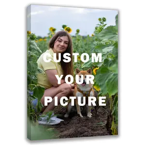 Custom Canvas Prints with Your Photos Framed Canvas Customized Wall Art Personalized Canvas Pictures for Pet/Family Gifts for Mom/Men/Women