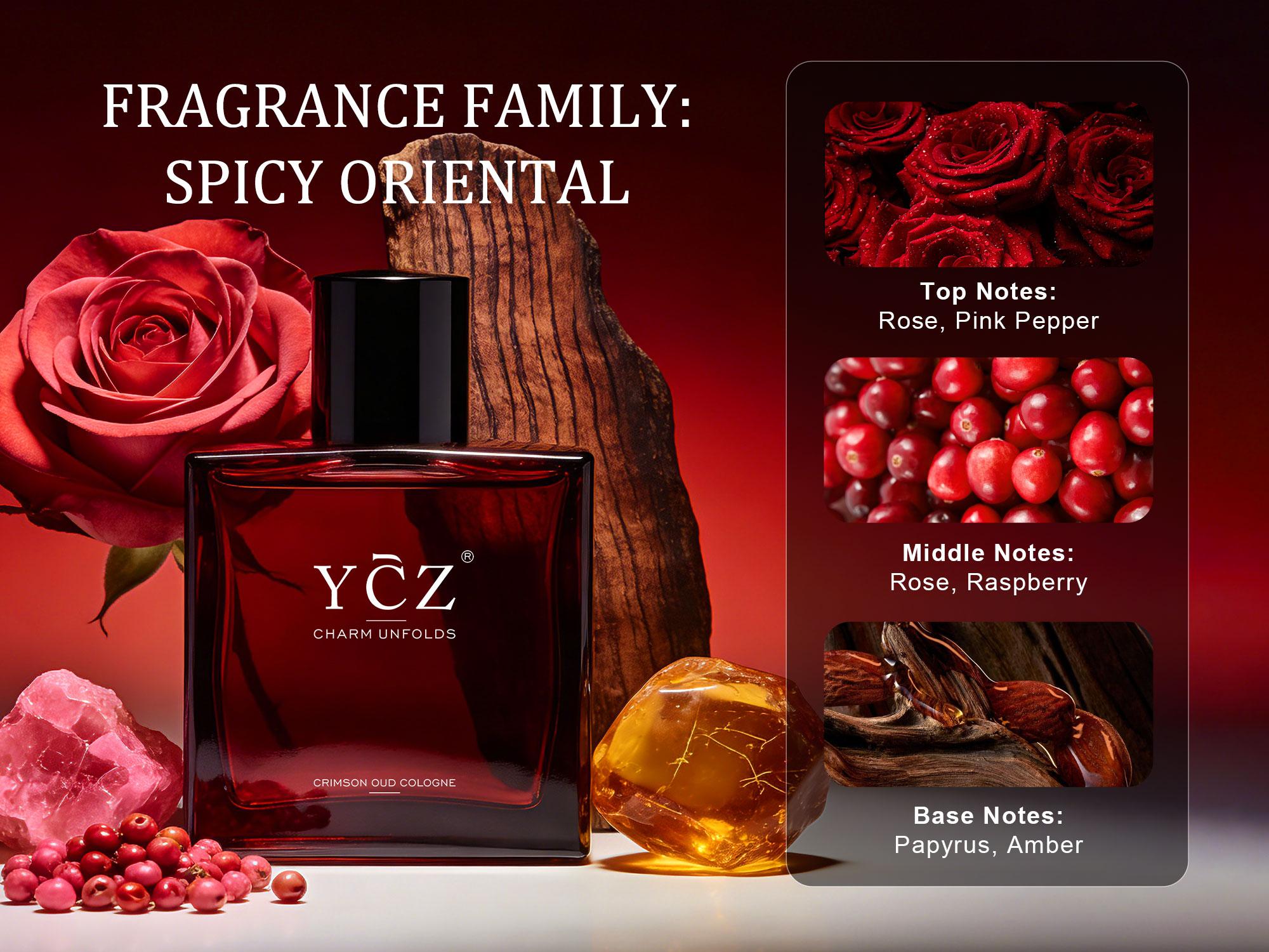【New Arrival】YCZ Crimson Oud Cologne Eau De Parfum Unisex 50ml Ocean Fresh Scent Premium Aromatic Woody Fragrance with Bergamot Coconut Amber for Him & Her Bold Arabian Perfume Luxurious Gift