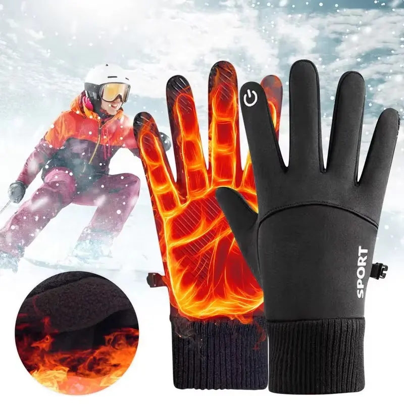 JOYTUTUS Unisex Biker Gloves - Rechargeable, Thermal, Comfortable, Windproof, Fleece-Lined Motorcycle Protective Gear, Bicycle Accessories for Motorcycling, Skiing
