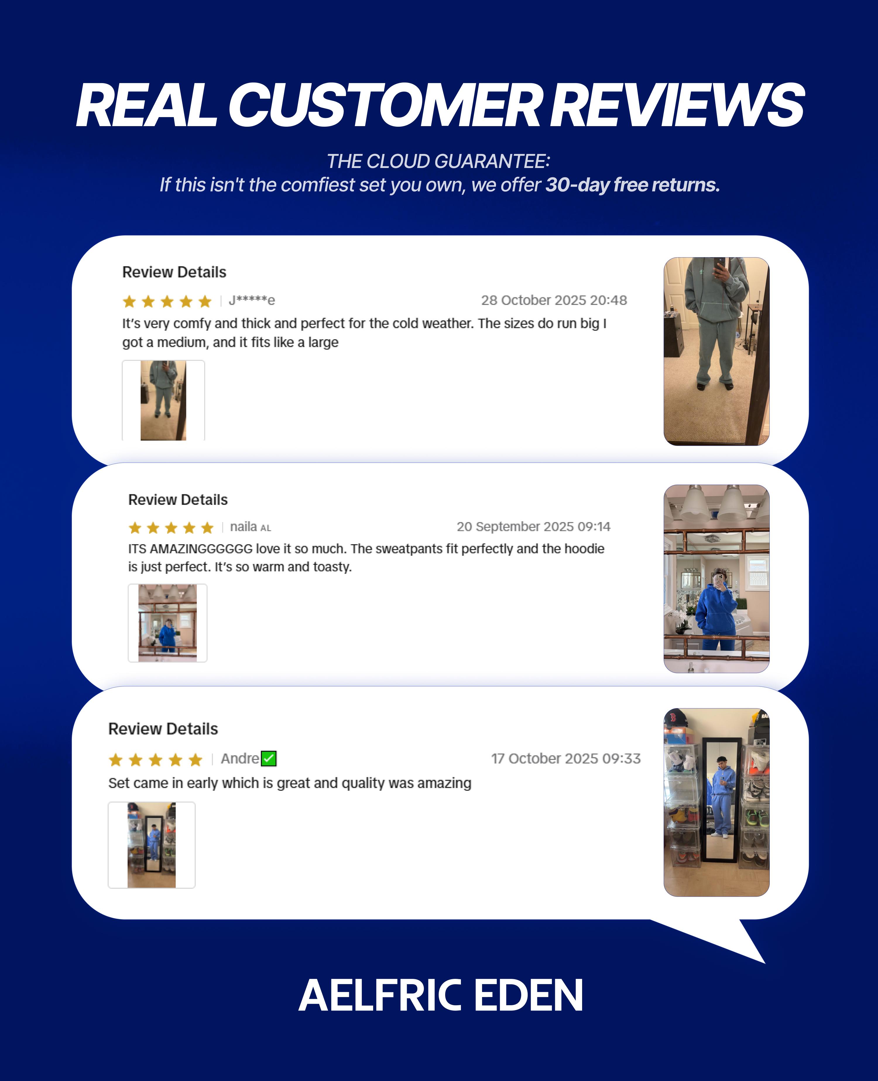 AELFRIC EDEN Cloud Classic Unisex 2 Piece Set Oversized Hoodie & Baggy Sweatpants Y2K Lounge Sweatsuit