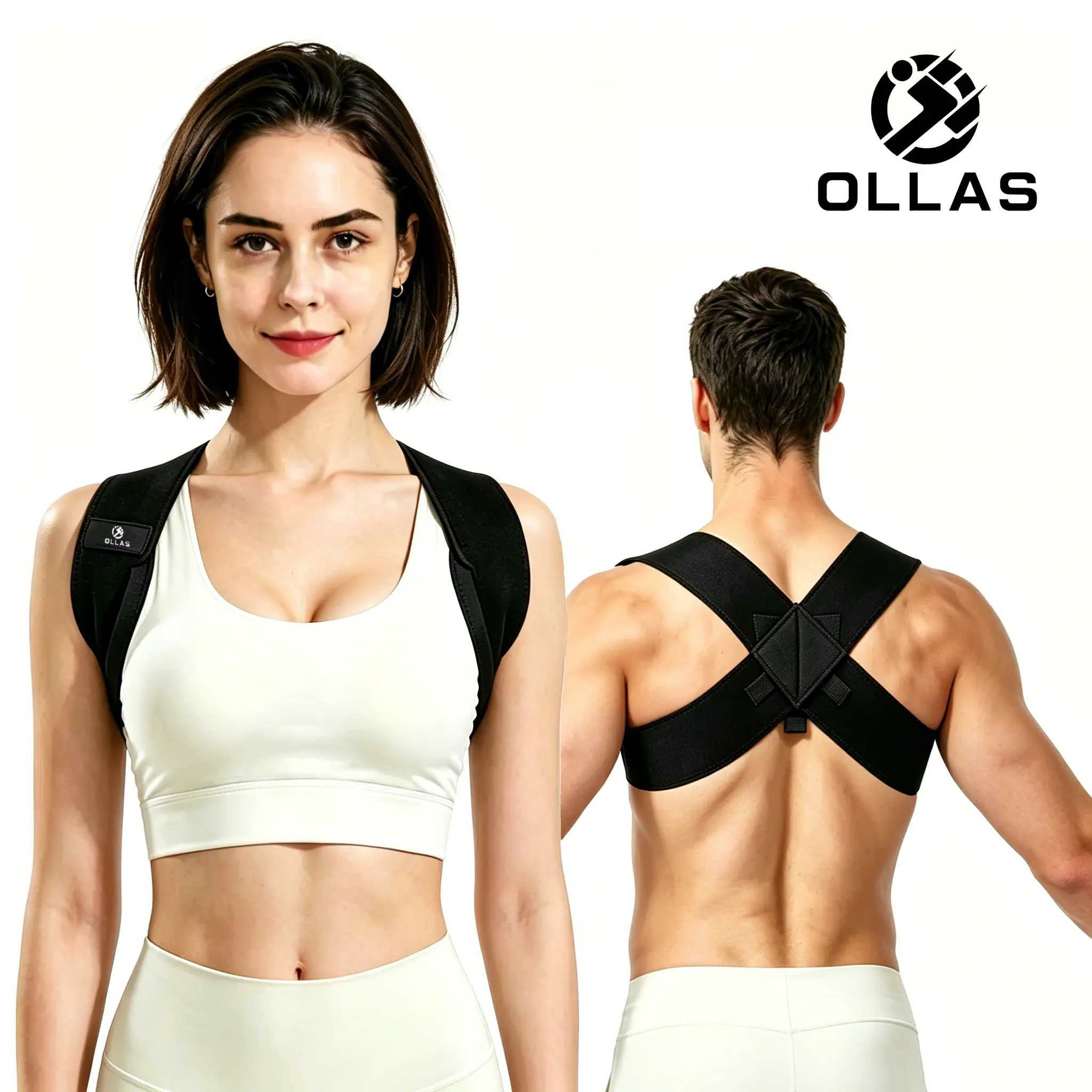 Ollas Shoulder Straps - Posture Support Straps Open Shoulder Assist Straps for Press Lifts & Chest Straightening Use at Home Office Fitness