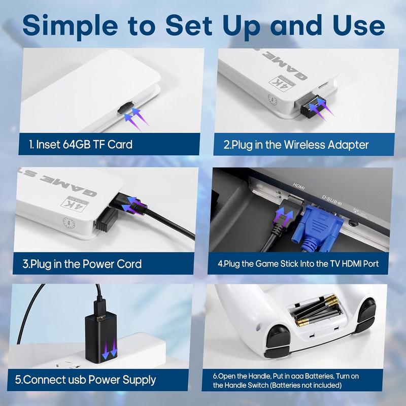 NEW Upgraded Retro M15 Game Stick with 20K Games 23 Emulators 4K HDMI Output Plug and Play Wireless Controller for TV Monitor Video Gamepad Console