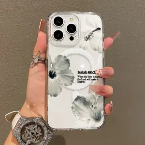 Trendy Magnetic Case for iPhone11/12/13/14/15/16/17/promax, Isaiah 6022 Bible Verse Floral Ultra Slim, MagSafe Support, Shockproof |   Playful & Fun Style