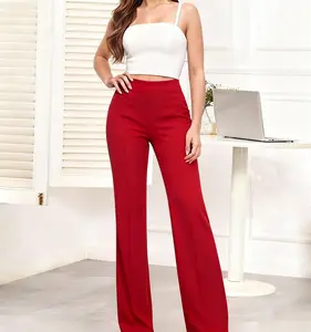 Women's High-Waisted Flare Dress Pants - Elegant work pants, suitable for both office and casual wear, flared business casual pants