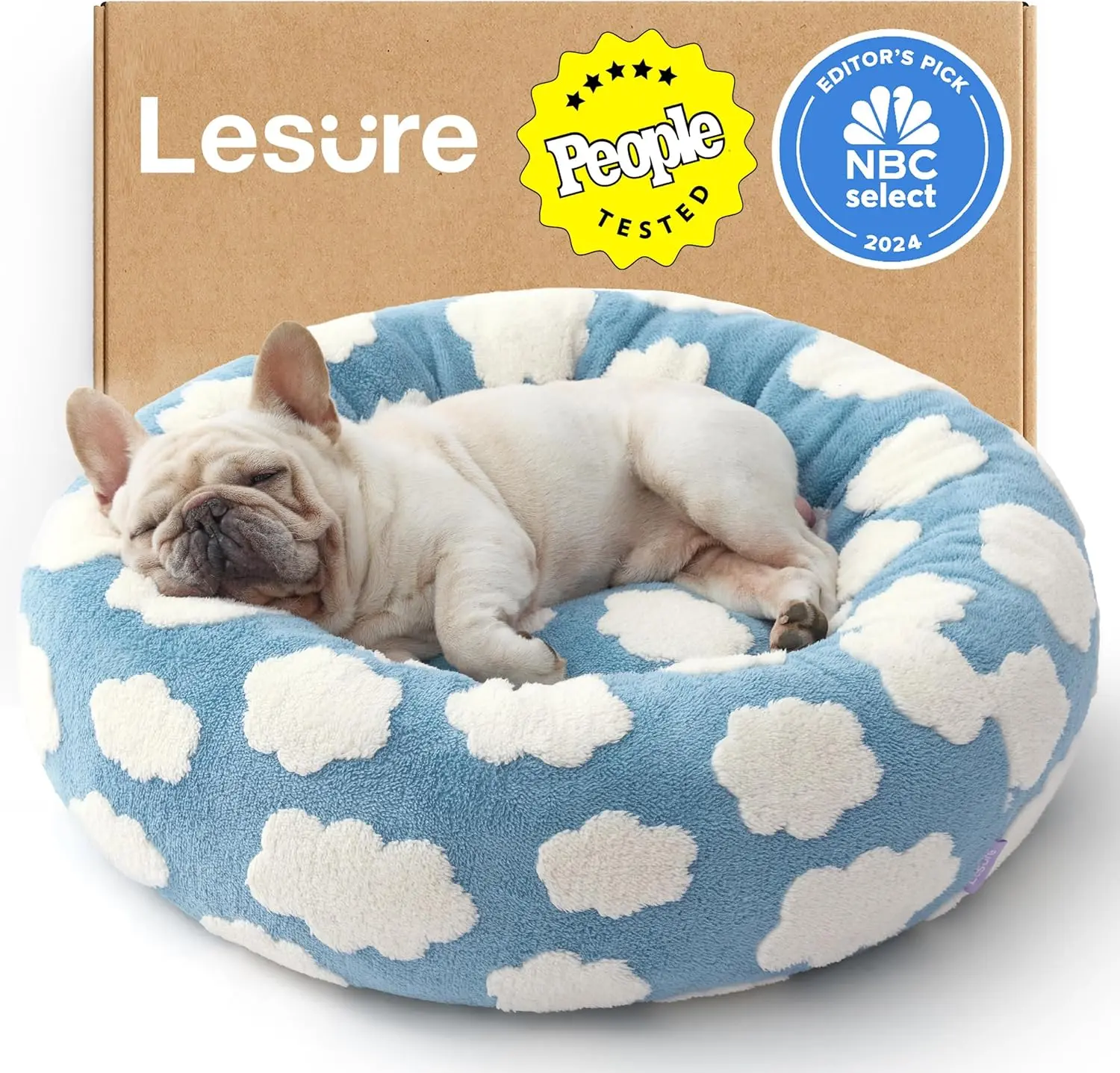 Lesure Jacquard Donut Dog Bed - Original Design Pattern,Cute Home Decor as Gift for Pet,Washable Cover Lesure Jacquard Donut Dog Bed - Original Design Pattern,Cute Home Decor as Gift for Pet,Washable Cover