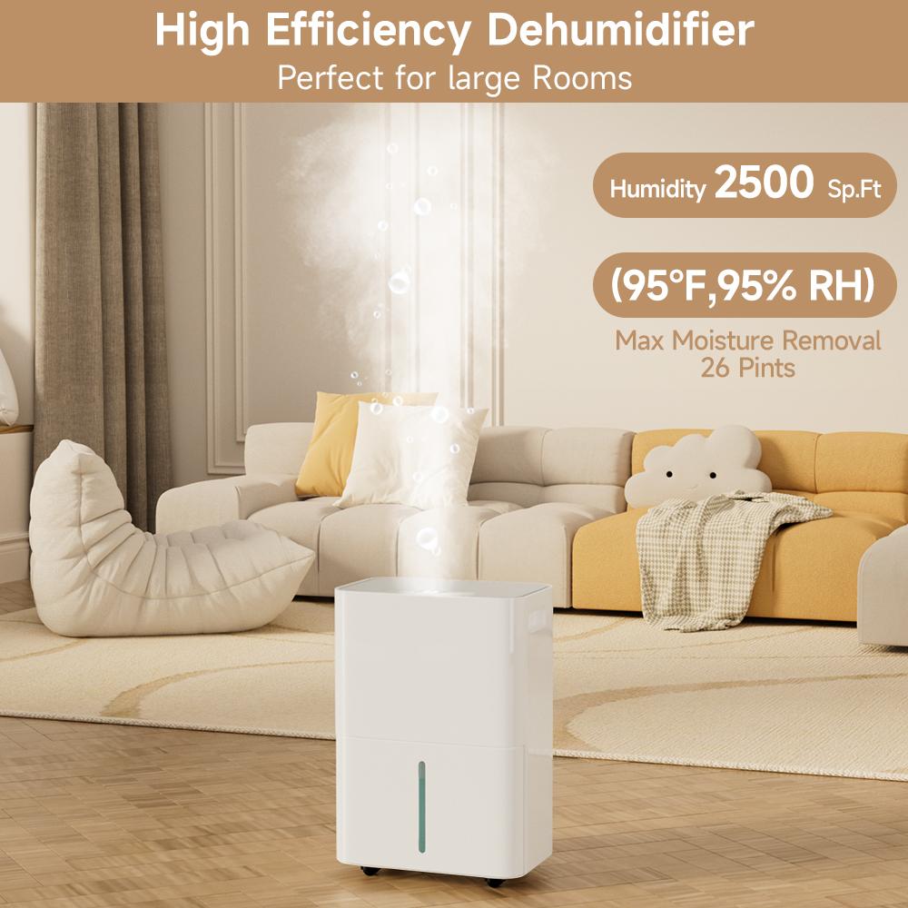 Smart Portable Universal Dehumidifier for Indoor Use - 7 Color-Changing LED Lights, 40oz Moisture Removal, Touch Screen, 30db Near-Silent, Energy-Saving, Modern Defrost Safety, Tip-Over Power Cutoff for Home Bedrooms Smart Portable Universal Dehumidifier for Indoor Use - 7 Color-Changing LED Lights, 40oz Moisture Removal, Touch Screen, 30db Near-Silent, Energy-Saving, Modern Defrost Safety, Tip-Over Power Cutoff for Home Bedrooms