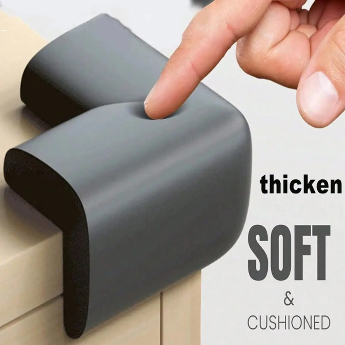 4 Piece Soft Safety Corner Protectors, Versatile Furniture Table Wall Edge Guards, Reliable Protection, Anti-Collision Shock Absorption, Easy Install Durable Safe Solution