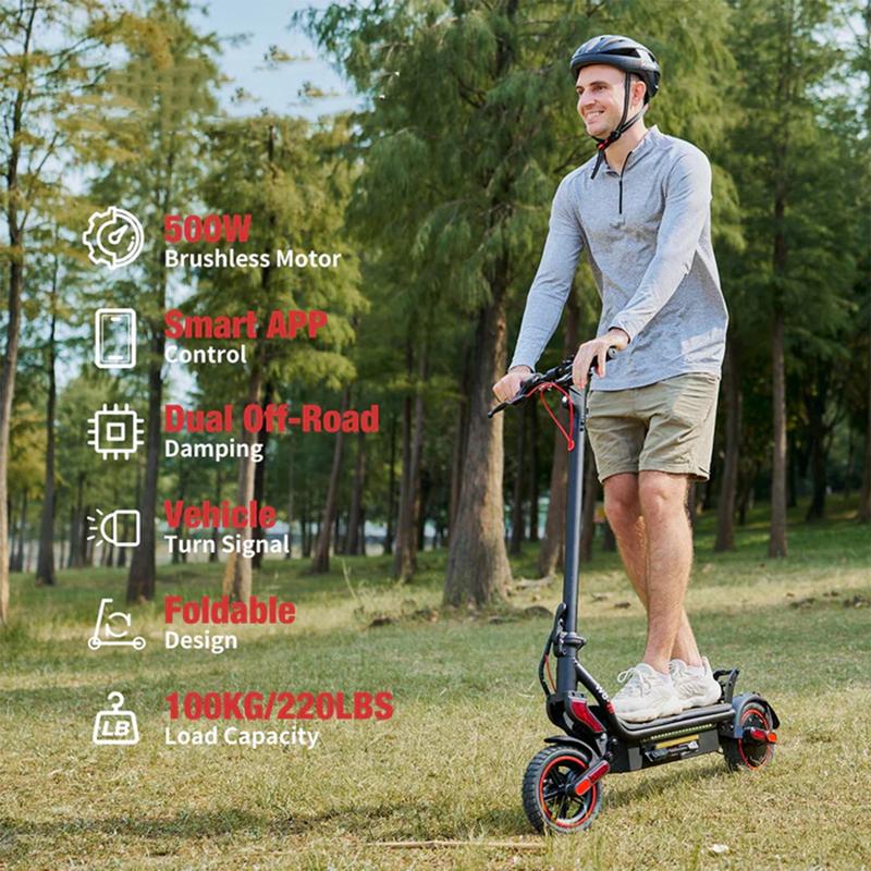 【New Year Sale】 Off Road Powerful Electric Scooter, 10' Pneumatic Tires, LED Screen Design, Double Suspension, APP Control, Adult Commuting Electric Scooter