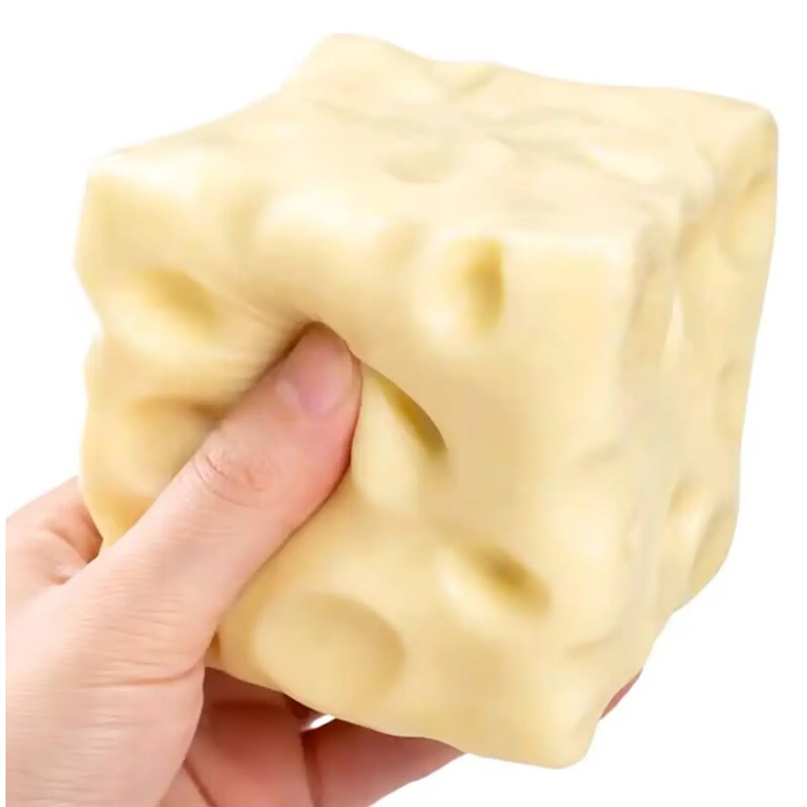 Giant Yellow Cheese Slow Rebound Squishy Fidget Toy - Jumbo Stress Relief ASMR Sensory Squeezy Moldable Item, Unisex Memorial Day Themed Toy for Play & Relaxation, Ages 14+