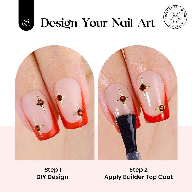 Beetles X Press Plus Press On Nails Tips,  French Tip Pink Brown Red Black Glitter Short Square Almond Shape Natural Acrylic Nail Tips for Effortless Beauty & DIY Manicures - Frenchtipnails #TikTokShopBacktoSchool