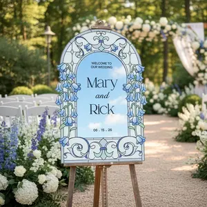 Bluebell Mirror Wedding Welcome Sign
