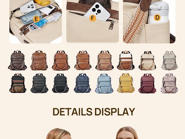 【Telena】Womens Backpack Purse Vegan Leather Large Travel Work Backpack College Shoulder Bag with Tassel Gift #TikTokShopBlackFriday