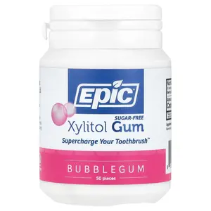 Epic Dental Xylitol Gum, Sugar-Free, Bubblegum, 50 Pieces Epic Dental Xylitol Gum, Sugar-Free, Bubblegum, 50 Pieces