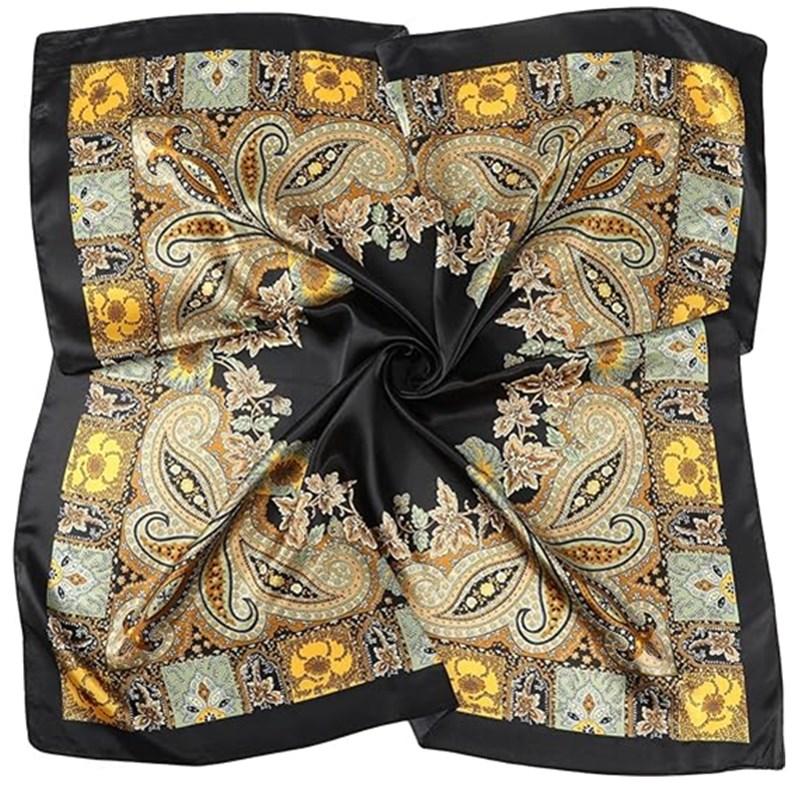 35" Large Square Silk Like Head Scarf - 3-piece suit Hair Scarves Bandana Scarf Headscarf Polyester Scarf for Women