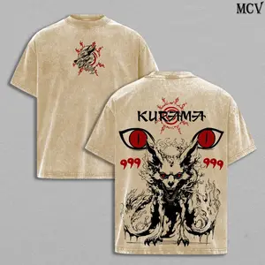 Naruto Kurama Sharingan Tee – Vintage Naruto Inspired Anime Graphic T-Shirt & Hoodie, Nine-Tails Fox Fan Art Design, Oversized Soft Cotton Unisex Streetwear, Casual Anime Apparel, Gift f