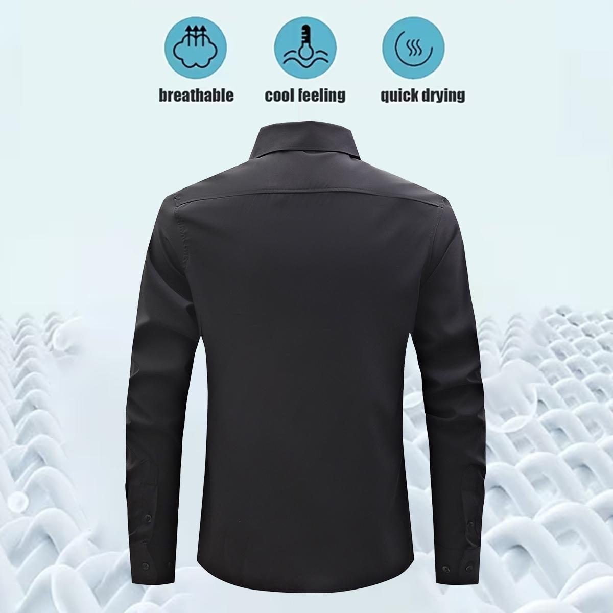 Men's Shirt Long Sleeve Wrinkle-Free Four-Sided Stretch Business High-End Shirt