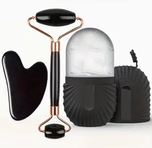 3PCS Ice Roller & Gua Sha Facial Care Set – Trending Ice Roller Face Massager, Skin Tightening, De-Puffing & Lifting Beauty Tool
