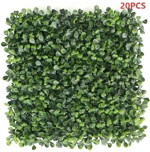 20PCS Grass wall panel, 9.84 inches x 9.84 inches. Artificial boxwood green wall backdrop, privacy hedge. Suitable for indoor and outdoor garden/backyard parties.