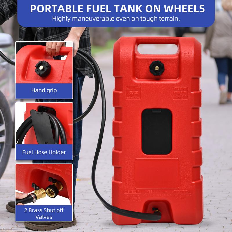 OEDRO Fuel Caddy 15 Gallon, Fuel Transfer Tank, Portable Gasoline Diesel Fuel Tank with Manual Transfer Nozzle, Diesel Fuel Container, Red OEDRO Fuel Caddy 15 Gallon, Fuel Transfer Tank, Portable Gasoline Diesel Fuel Tank with Manual Transfer Nozzle, Diesel Fuel Container, Red