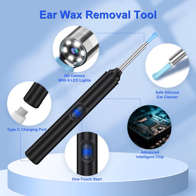 Ear Wax remover tool, Silicone Ear Care Kit, Ear Wax Removal Tool with Camera, Birthday Party Gifts, Christmas Gifts Wireless Gentle Ear Wax remover tool, Silicone Ear Care Kit, Ear Wax Removal Tool with Camera, Birthday Party Gifts, Christmas Gifts Wireless Gentle