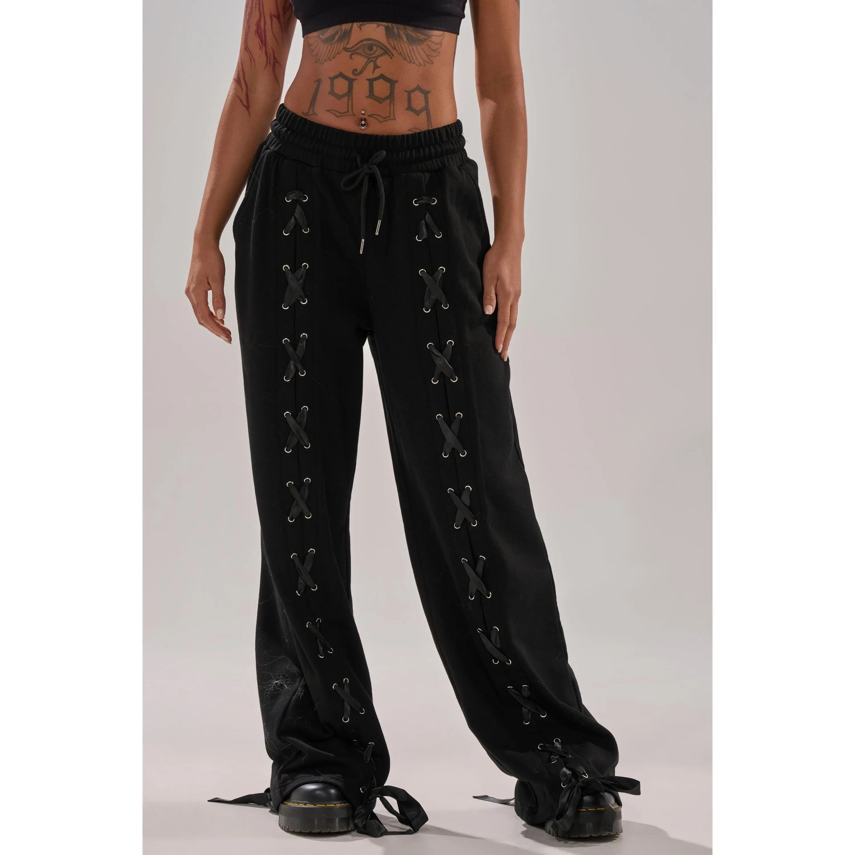 ALL LACED UP STRAIGHT-LEG SWEATPANTS