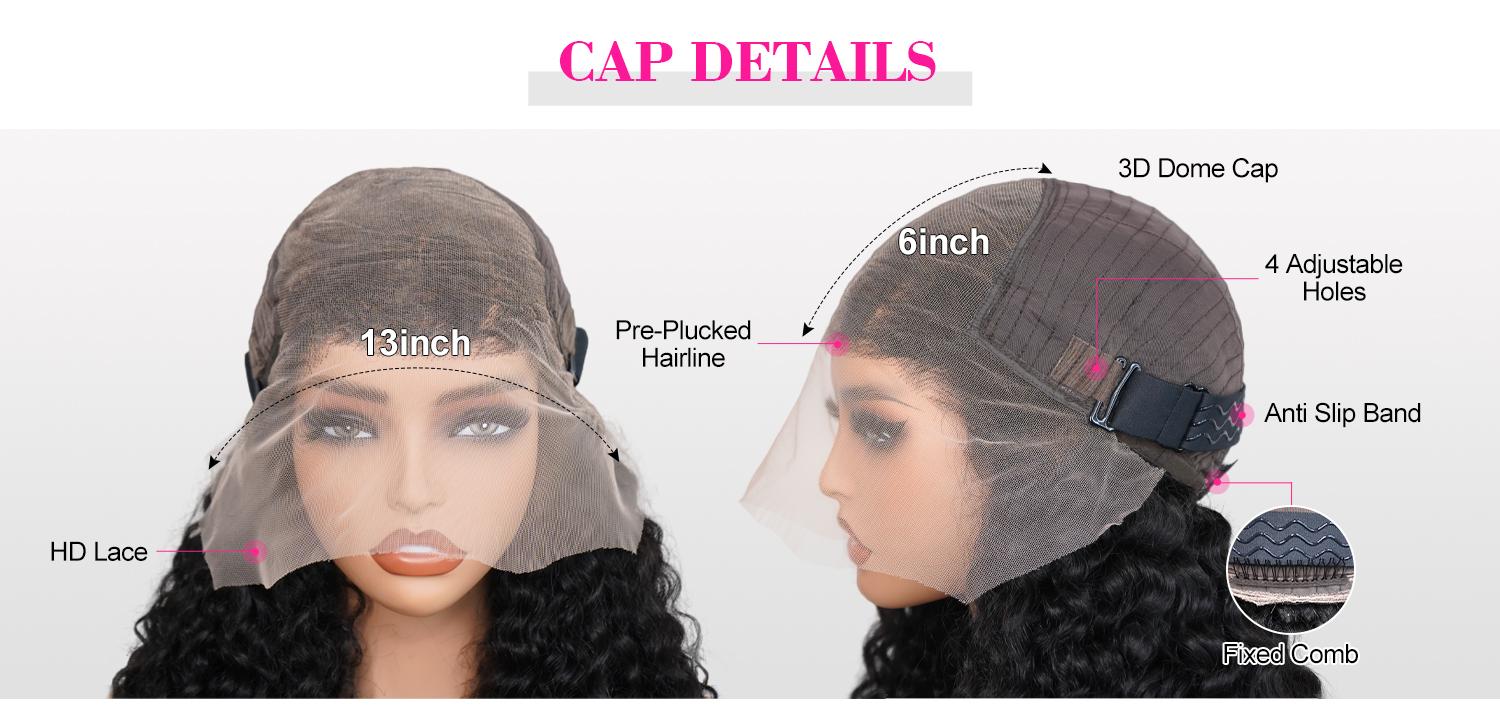 Reshine Water Wave 13x6 HD Lace Front Wigs For Black Women Natural Black Cheap Curly Hair Wigs 180% Density#TikTokShopBacktoSchool