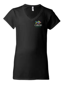 Cuboid Womens Shirt - Black, Cotton, Short Sleeve