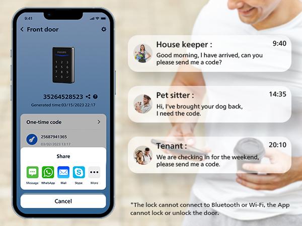 Philips Smart Lock, Smart Lock for Homeowners, Keyless Entry for Rental Apartments,  Weatherproof Touchscreen