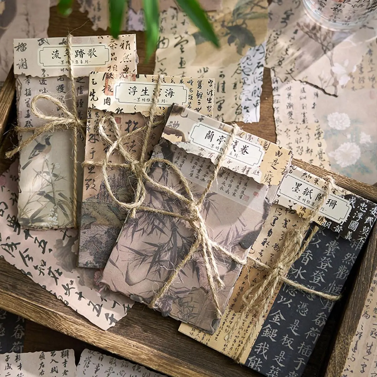 120 Sheets Traditional Chinese Style Paper, Calligraphy Text Decorative Base Material, Ideal for Art Projects & Craft Supplies, Scrapbooking Materials, Crafting Paper