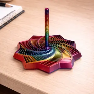 3D Printed Sensory Fidget Star Expanding Whirling Spiral Stress Relief Toy Hypnotic Visual Desk Fidget Satisfying Spin Sound