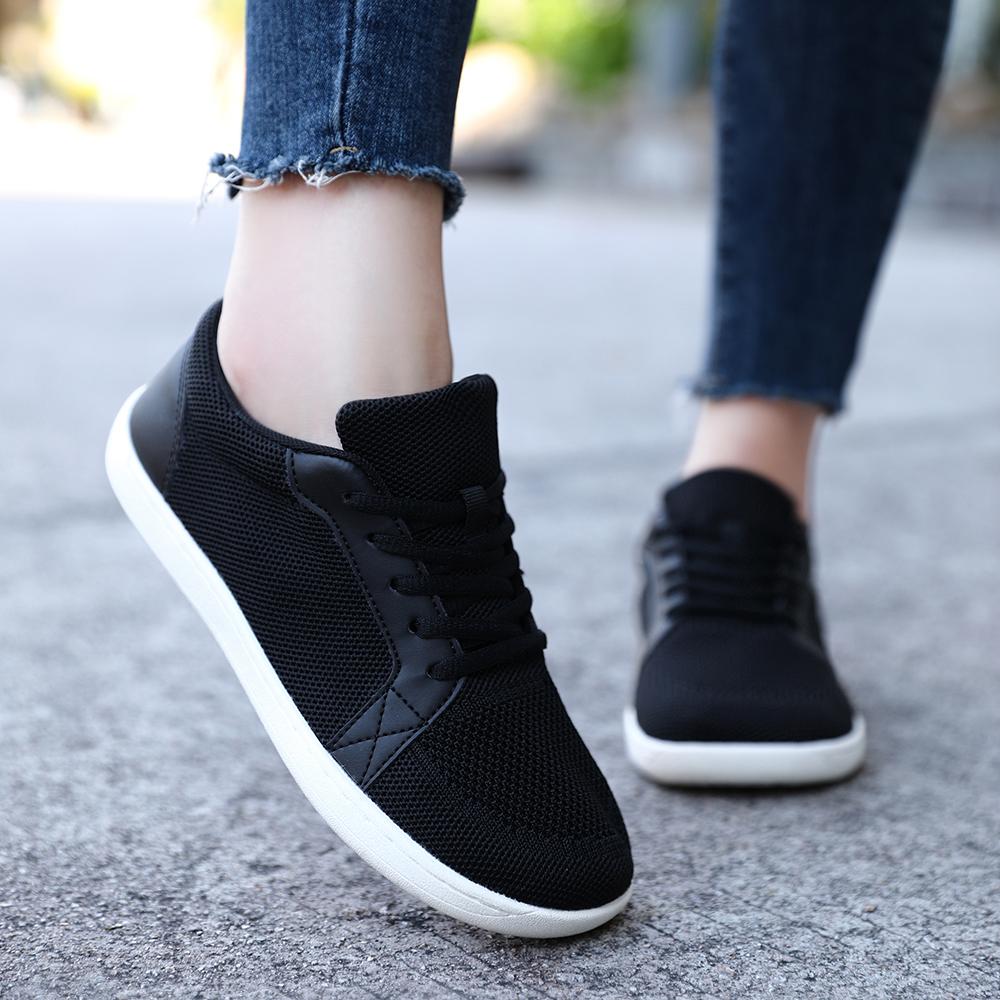 Women's Barefoot Style Slip On Sneakers with Wide Toe Box Zero Drop Sole Non Slip Lightweight Breathable Fabric Low Top Casual Trainers Perfect for Beach Outdoor Activities Walking Running