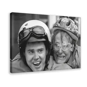 Dumb And Dumber Movie Poster, Funny Print, Best Buds, Jim Carrey, Black And White Printable Wall Art, Vintage Movie Poster