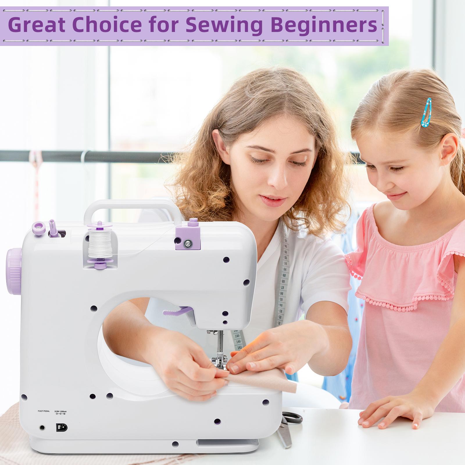 Portable Sewing Machine,40 Piece Handheld Electric Sewing Machines Kit,12 Stitch Patterns Mini Sewing Machine for Beginners Kids,Household Multifunctional Crafting Mending Machine