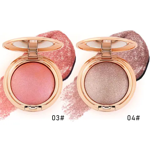 PHOFAY Regular Edition Valentine Iridescent Cream Gel-to-Powder Face Highlighter Powder - Lightweight, Long-Lasting, Smooth, Easy to Apply, Luminous Glow Finish, With Included Brush, Multi-Pack for Face & Body