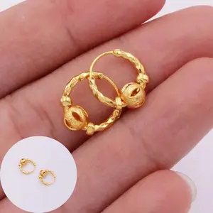 14k gold-plated earrings, small round earrings, fashion jewelry for women, suitable as a gift, for everyday wear, or for parties