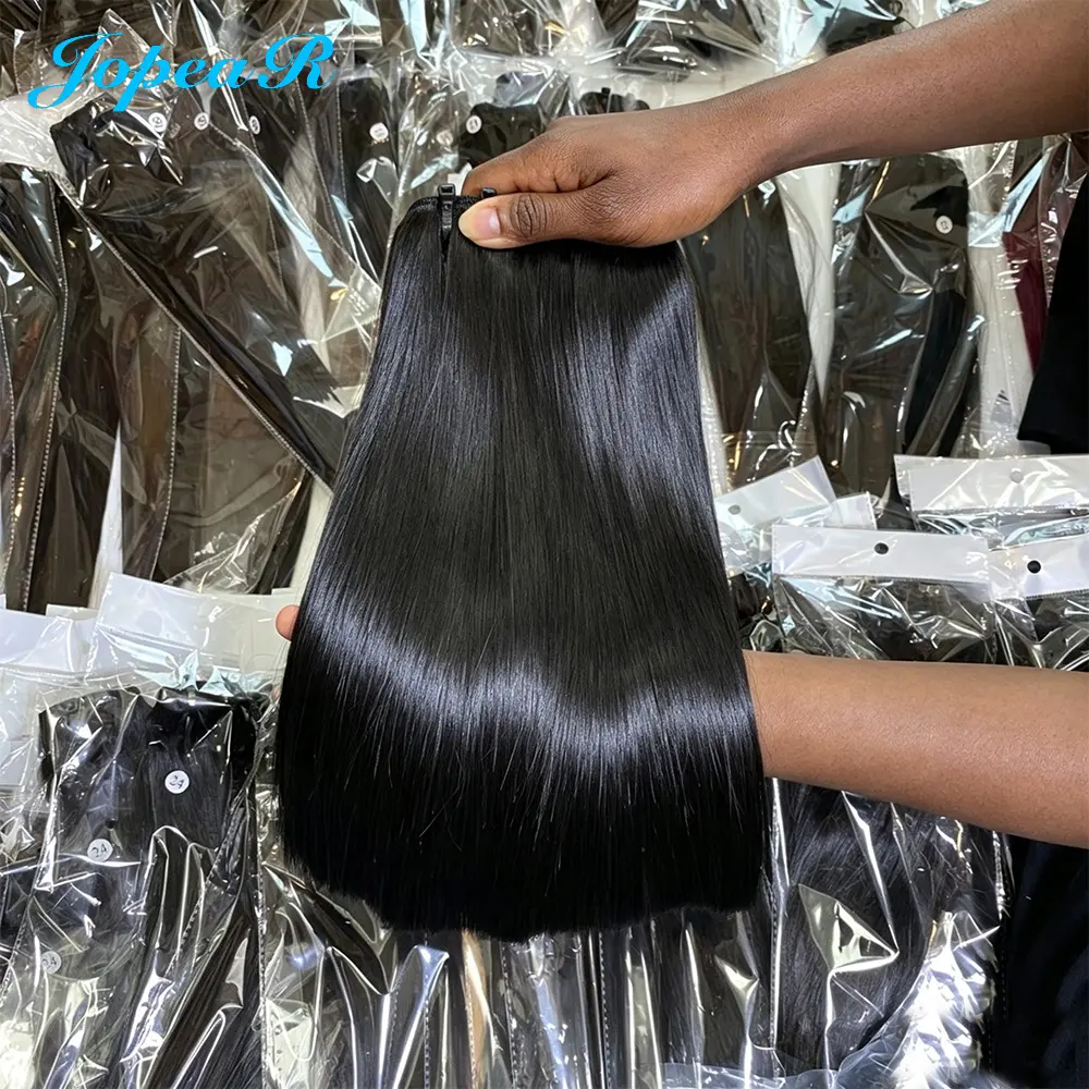 JOPEAR 14 Inch Vietnamese Bone Straight Bundles Unprocessed Virgin Hair 100% Human Hair Bundles Double Drawn 1 Bundle Quick Weave Extensions Natural Black