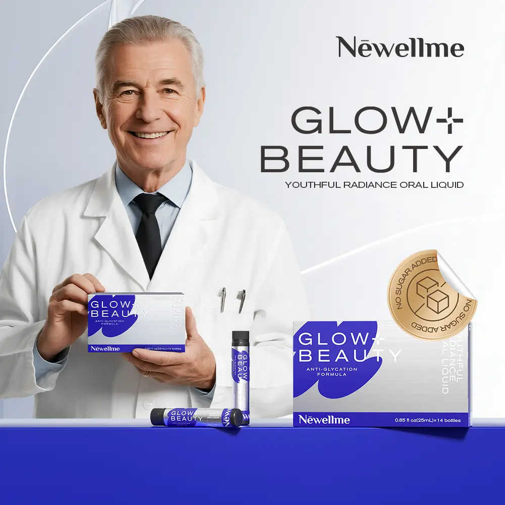 NEWELLME 18000mg Collagen Fruit-Flavored Dietary Beauty Supplement Drink, Anti-Glycation Oral Liquid with Hyaluronic Acid + PQQ for Skin Care, Reducing Sugar Absorption & Improving Skin Aging/Dullness, Natural, Healthcare