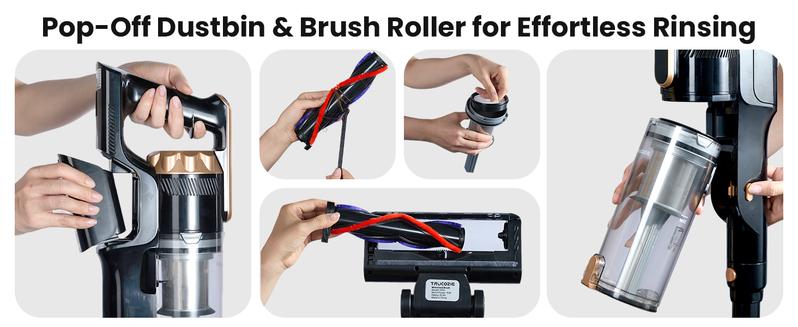 【Homeika 2026 New Arrivals】Trucozie T550 Cordless Vacuum Cleaners for Home, 8-in-1/50Min/150W Powerful Suction, Self-Standing Cordless Stick Vacuum Cleaner, Lightweight Anti-Tangle Rechargeable Vacuum for Floor/Carpet/Pet Hair/Car