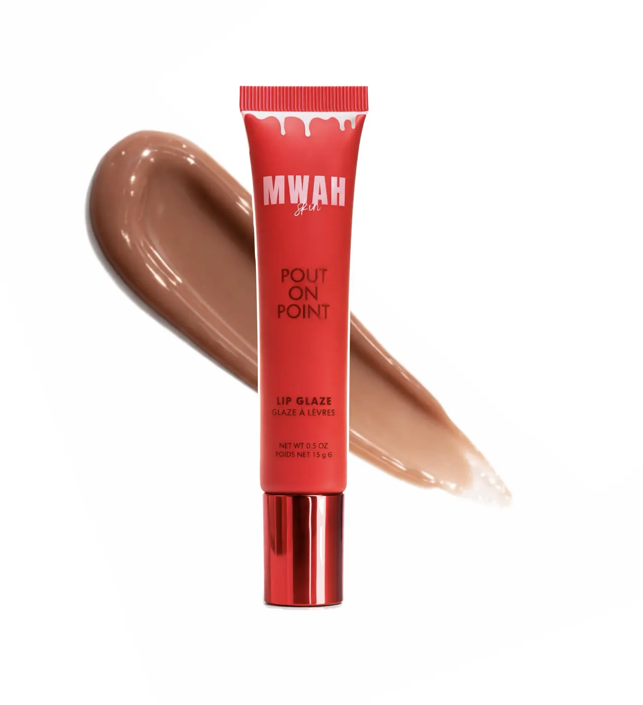 MWAH Pout On Point Lip Glaze - Frappuccino Hydrating Gloss - Zero Stickiness, Juicy Shiny Glow