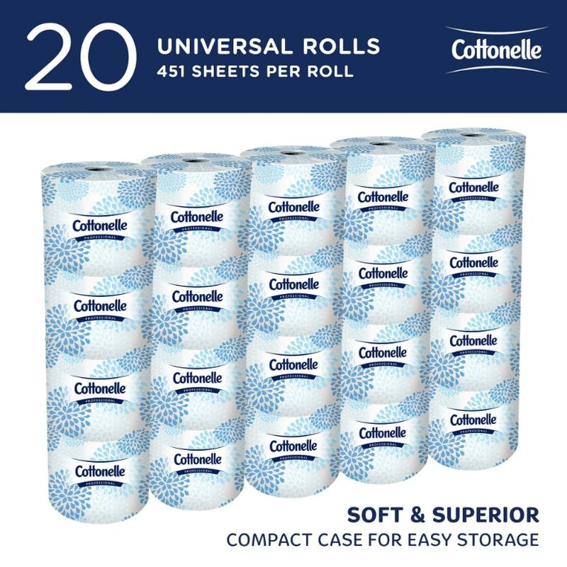 Cottonelle Professional Standard Roll Toilet Paper, Bulk (13135), 2-Ply, White