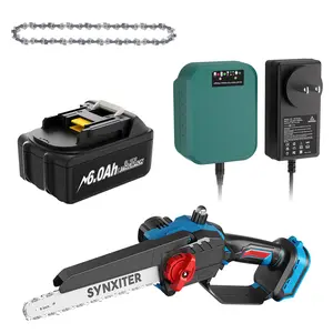 8 Inch Portable Electric Mini Chainsaw Wood Cutting for Makita 21V Battery, 16.4FT/S​​ Super Handheld Chainsaw with Automatic Oiler, Lightweight Handheld Chainsaw for Branches, Trees Pruning