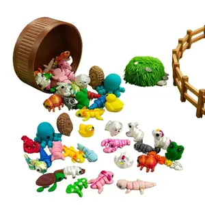 24pcs 3D Print Finger Small Animal Toys Set Mini Animals Figures Flexible Fidget Toy for Home Office Executive Desk Christmas Decoration Tiny Animals Figurines Exquisite Cute Pet Ornaments in Round Box buying mini toys