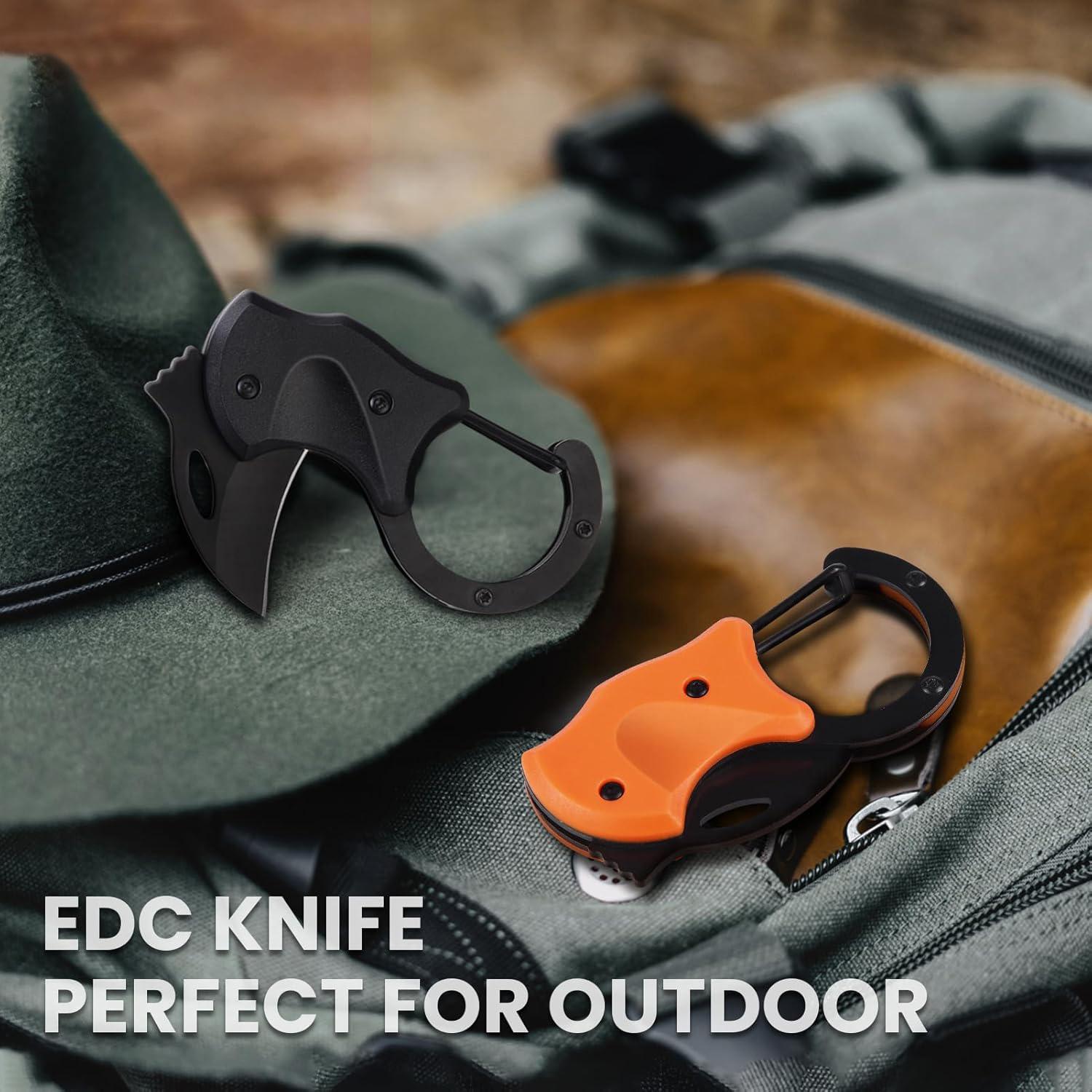 VAYWET Pocket Small Knife For Men Women Cool Folding Knife Box Cutter, EDC Toy Knives for Everyday Carry, Carabiner Mini Keychain Utility Knife Ideal Anniversary Birthday Christmas Gifts Gadgets Stocking Stuffers Box Cutter Outdoor Camping Fishing Hiking