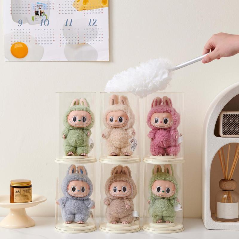 UFORU Dust-Proof Display Case for Labubu & Dolls | Clear, Stackable Acrylic Box with Stand for Plush Doll Collection