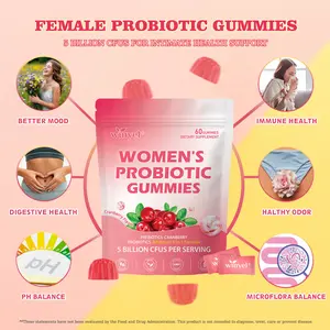 WINYEL Women's Probiotic Gummies Cranberry Flavor 60 Vegan Gummies per Pack for Intimate Health pH Balance & Freshness Support