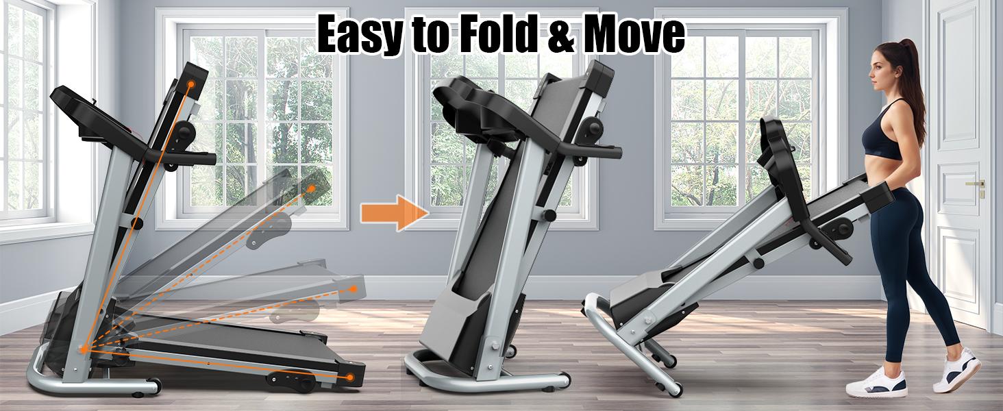 LIVIVOX 7.5 MPH Folding Pink Treadmill with Pulse Sensor 2.5HP Quiet Brushless Motor 265LBS Capacity Adjustable Speed LED Display Multi-Functional Smart Console Large Running Surface Foldable Easy Storage Home Office Fitness Equipment