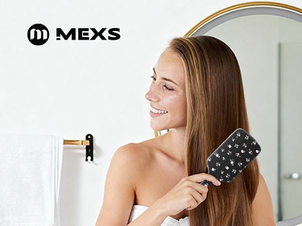 MEXS Double-sided Printed Air Cushion Comb for Women Gift,Detangling Paddle Brush for Smooth & Shiny Hair,Suitable For All Hair Types