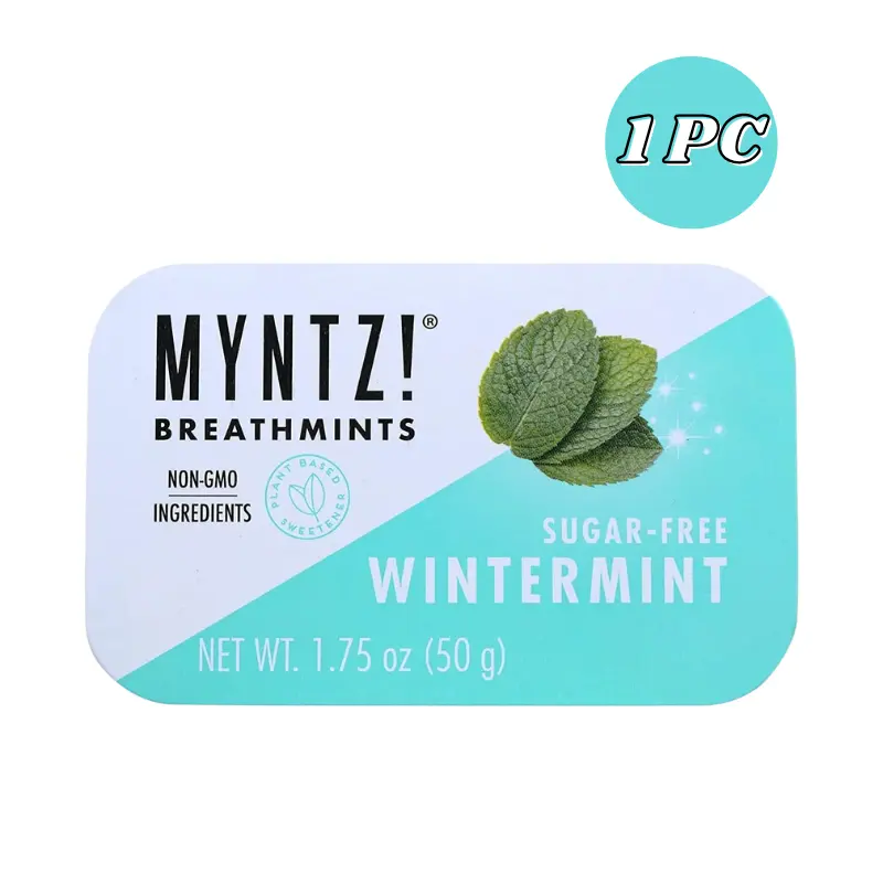MYNTZ! Minty Wintermint Blast Breath Mints - Dentist-Recommended, Sugar-Free, Sweet Dental Care Snack for Fresh Breath, Pocket Tin - 1 Pack (1.75 oz)